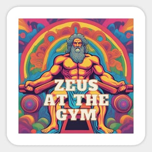 Zeus at the gym Sticker